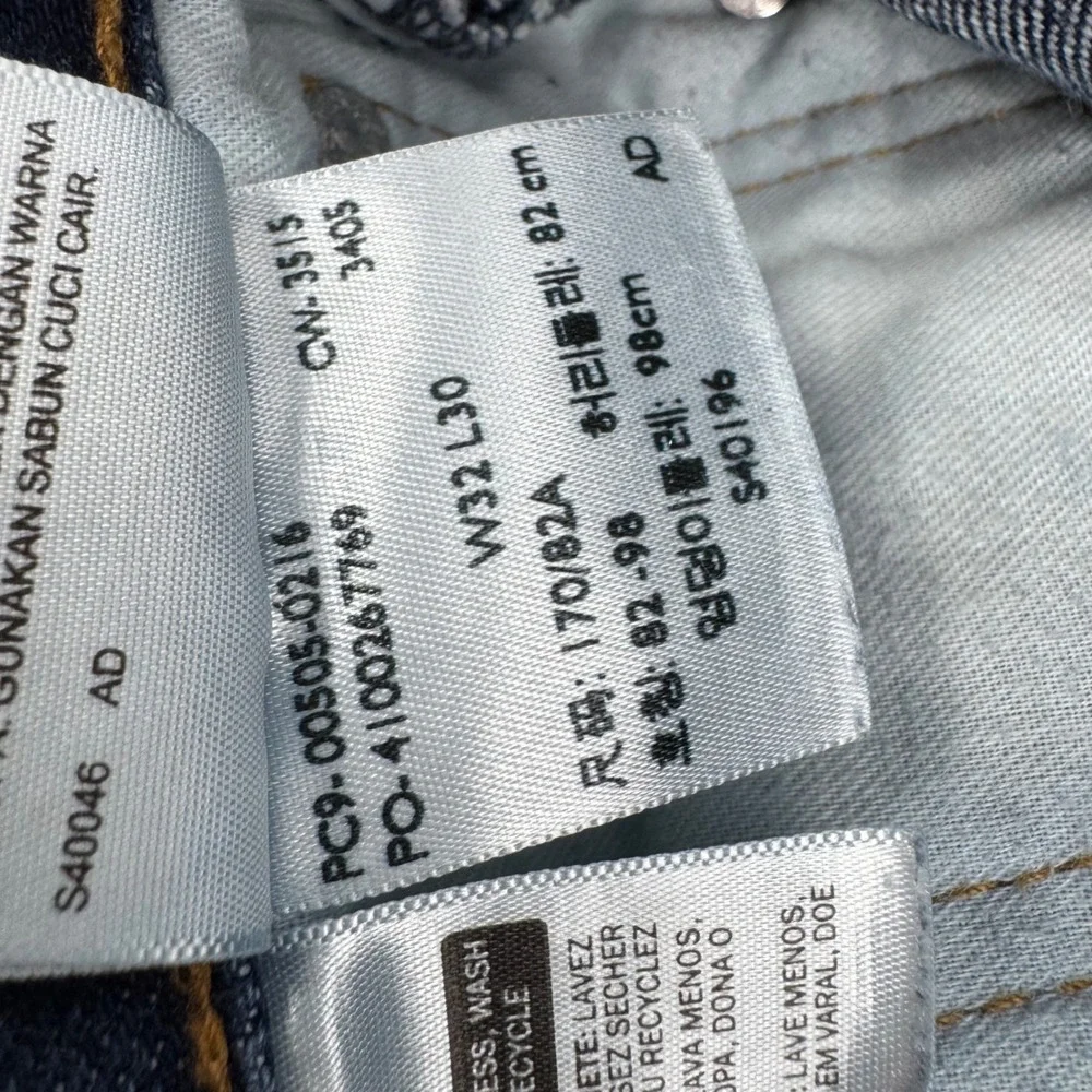 Levi's 505 Regular Fit Jeans Mens 32x30 Dark Wash Blue Straight Leg Denim